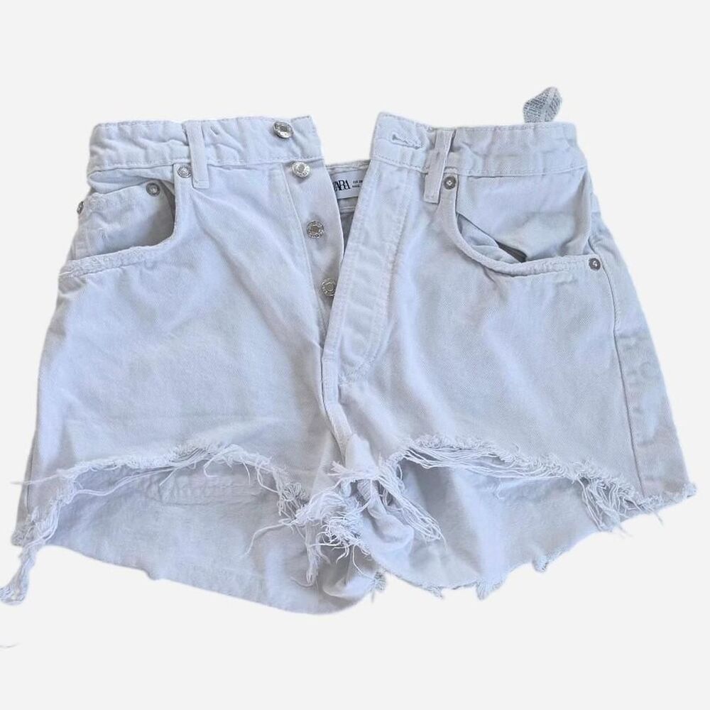 Zara Women's White and Blue Shorts